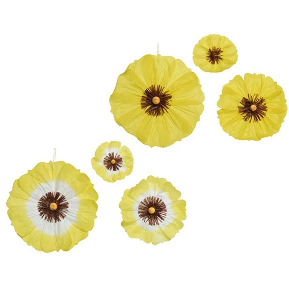 Kaemingk 20cm Yellow Paper Flowers (Choice of 2) - Old Railway Line Garden Centre