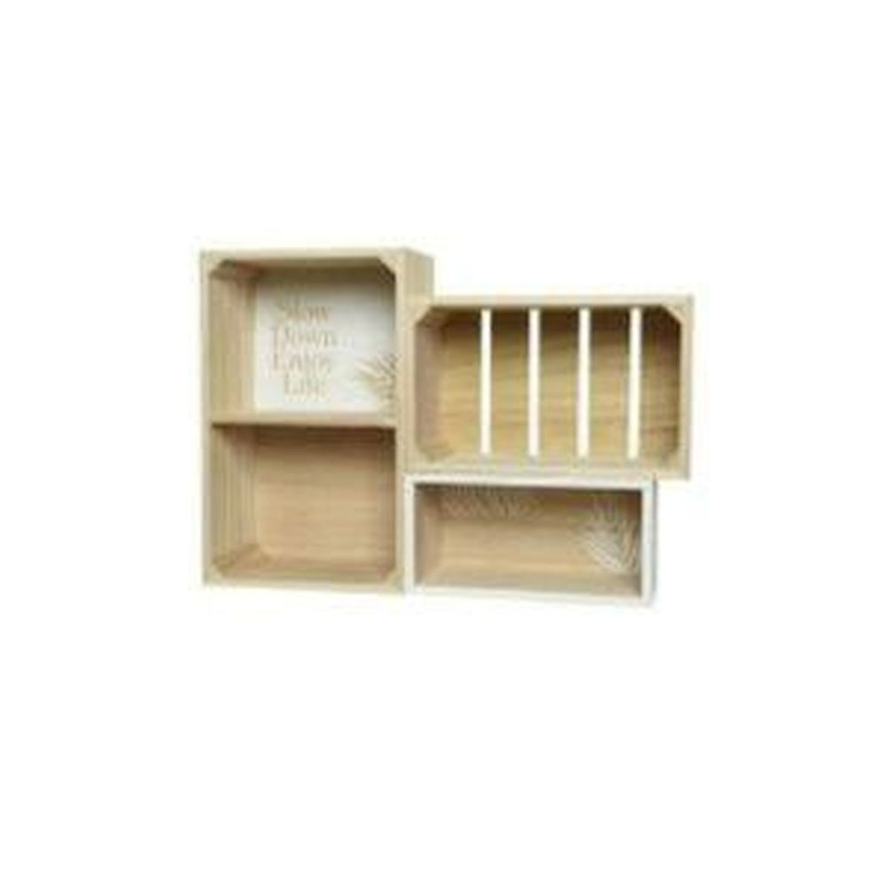 Kaemingk 34cm Box Popular Wood Text and Palm Print - Old Railway Line Garden Centre