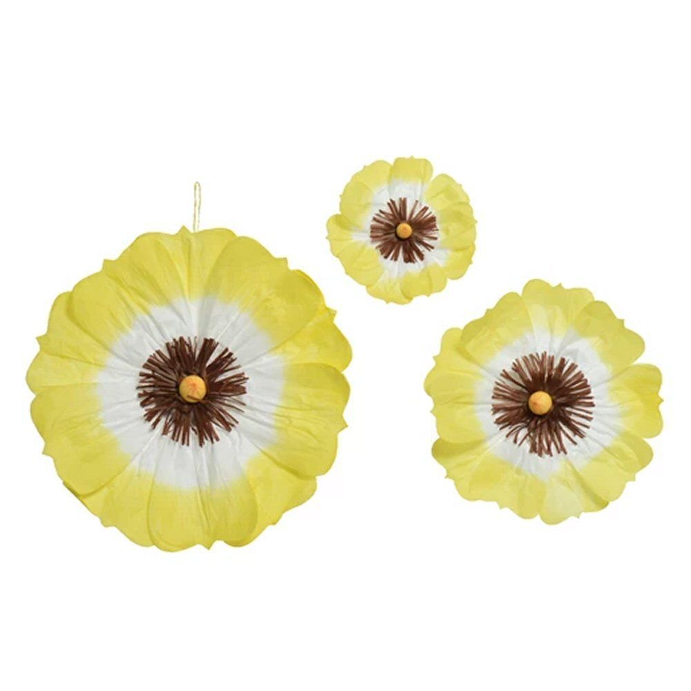 Kaemingk 40cm Yellow Paper Flowers (Choice of 2) - Old Railway Line Garden Centre
