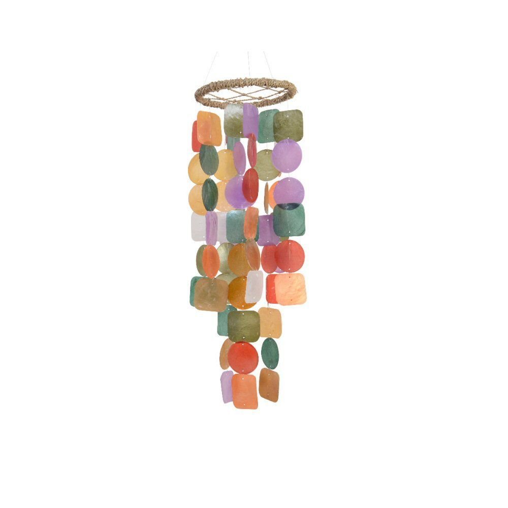 Kaemingk 48cm Rainbow Round Capiz Mobile - Old Railway Line Garden Centre