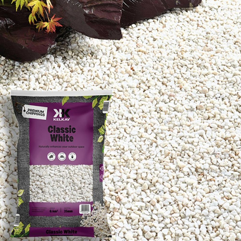 Kelkay 8 - 12mm Classic White Chippings - Old Railway Line Garden Centre