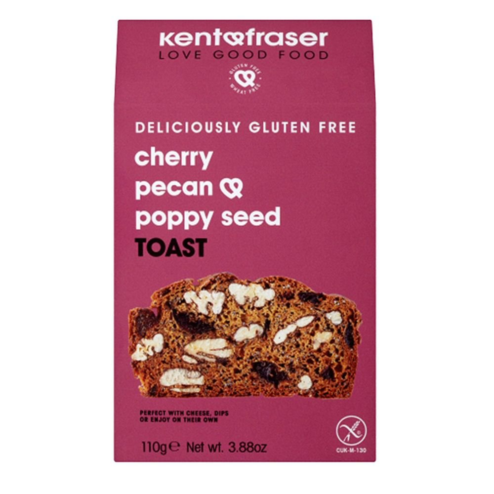 Kent & Fraser 110g Gluten Free Cherry, Pecan & Poppy Seed Toast - Old Railway Line Garden Centre