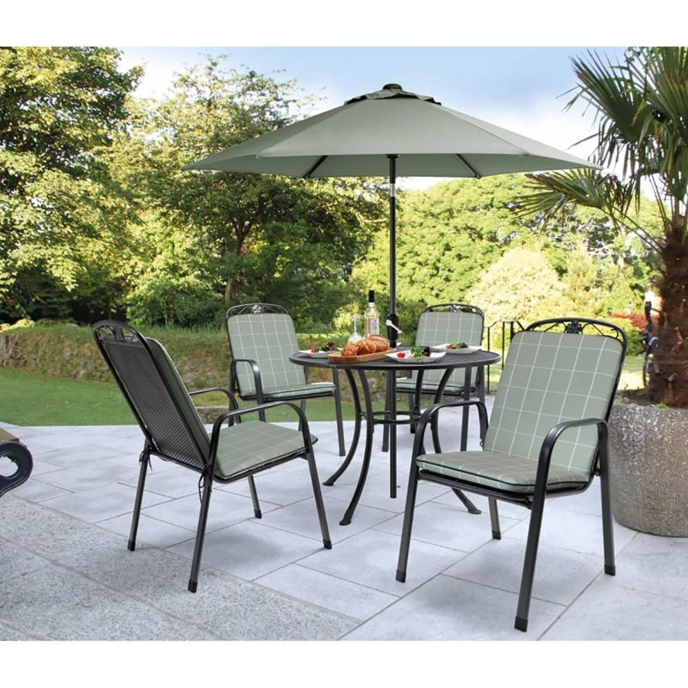 Kettler 3.0m Wind - Up Tilting Parasol - Sage - Old Railway Line Garden Centre