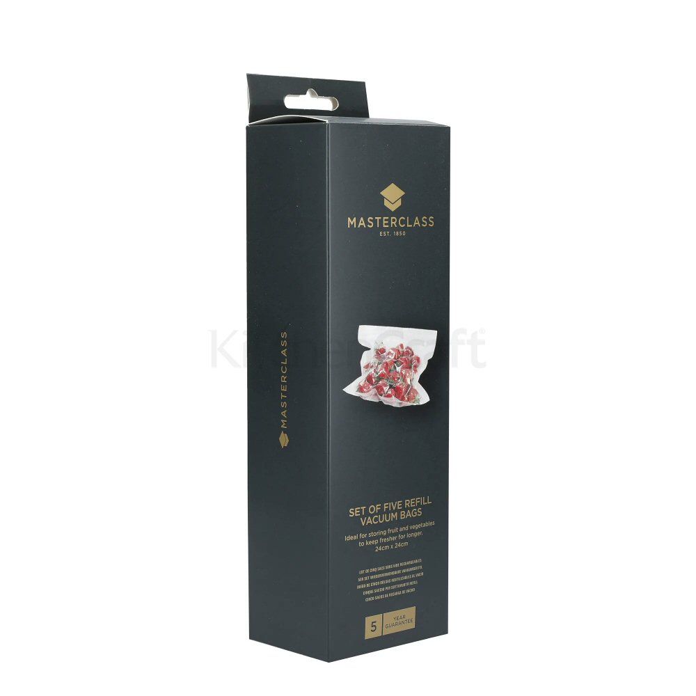 Kitchen Craft Master Class Reusable Food Vaccum Sealer Bags (Pack of 5) - Old Railway Line Garden Centre