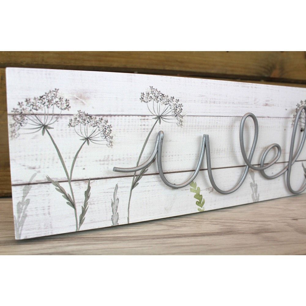 Langs 50cm Wooden Welcome Wire Sign - Old Railway Line Garden Centre