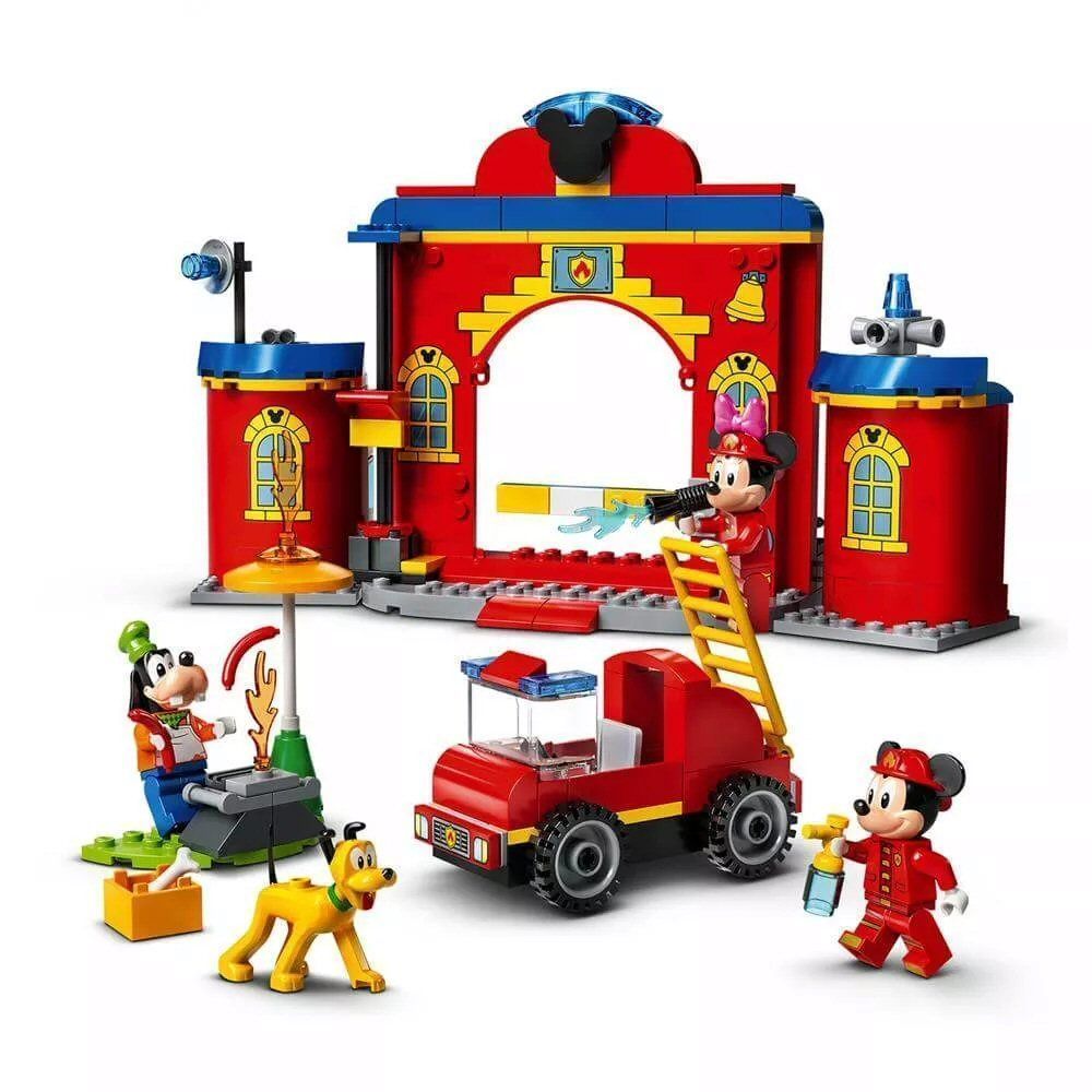 LEGO Disney Mickey & Friends Fire Truck & Station - Old Railway Line Garden Centre