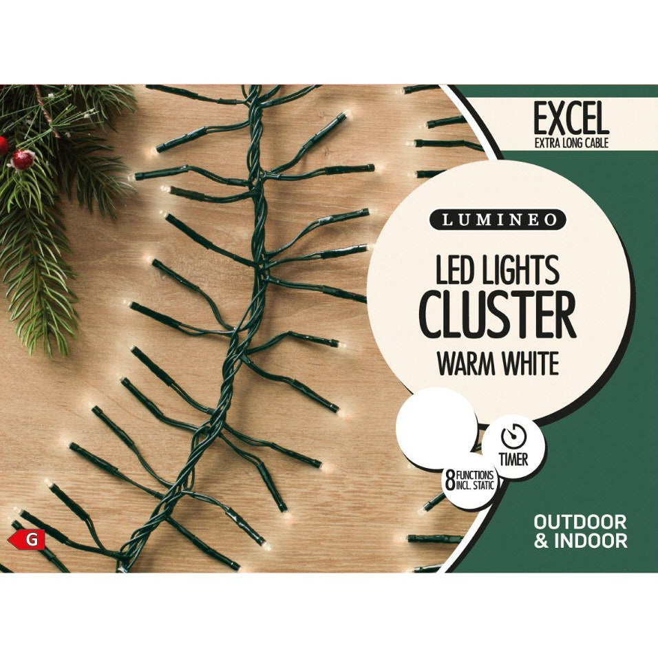 Lumineo 768 Warm White LED Twinkle Cluster Lights (7m)