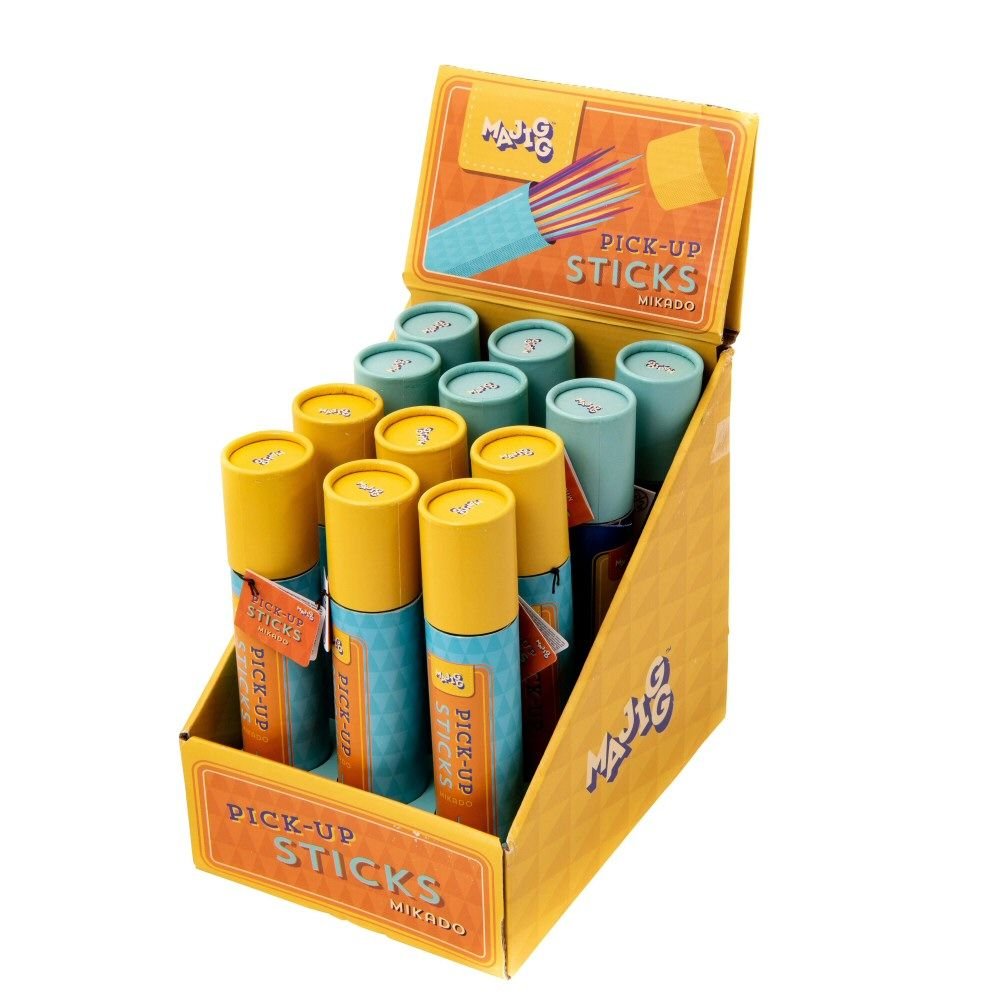 Majigg 21cm Wooden Pick Up Sticks in Tube - Old Railway Line Garden Centre