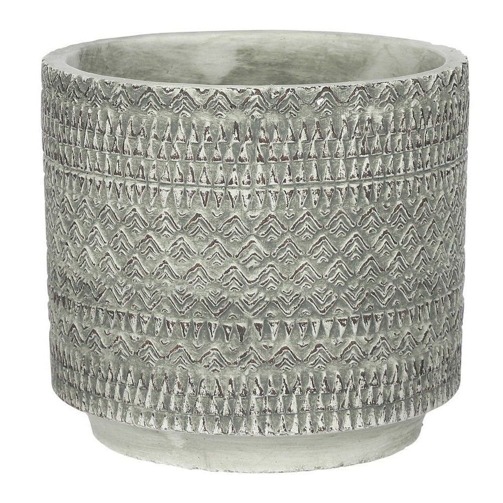 Mica Decorations 10cm Grey Kjeld Cement Pot - Old Railway Line Garden Centre