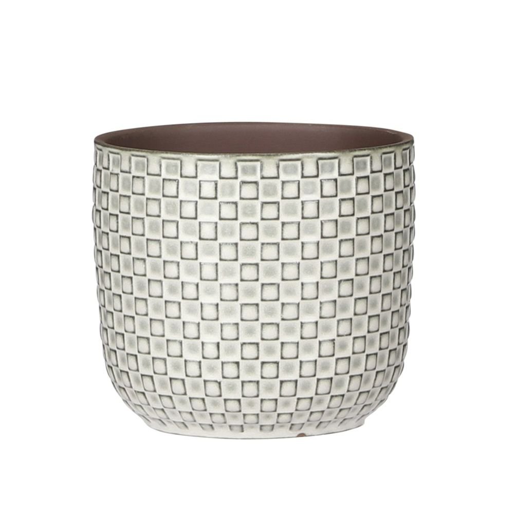 Mica Decorations 12cm White Daan Houseplant Pot - Old Railway Line Garden Centre