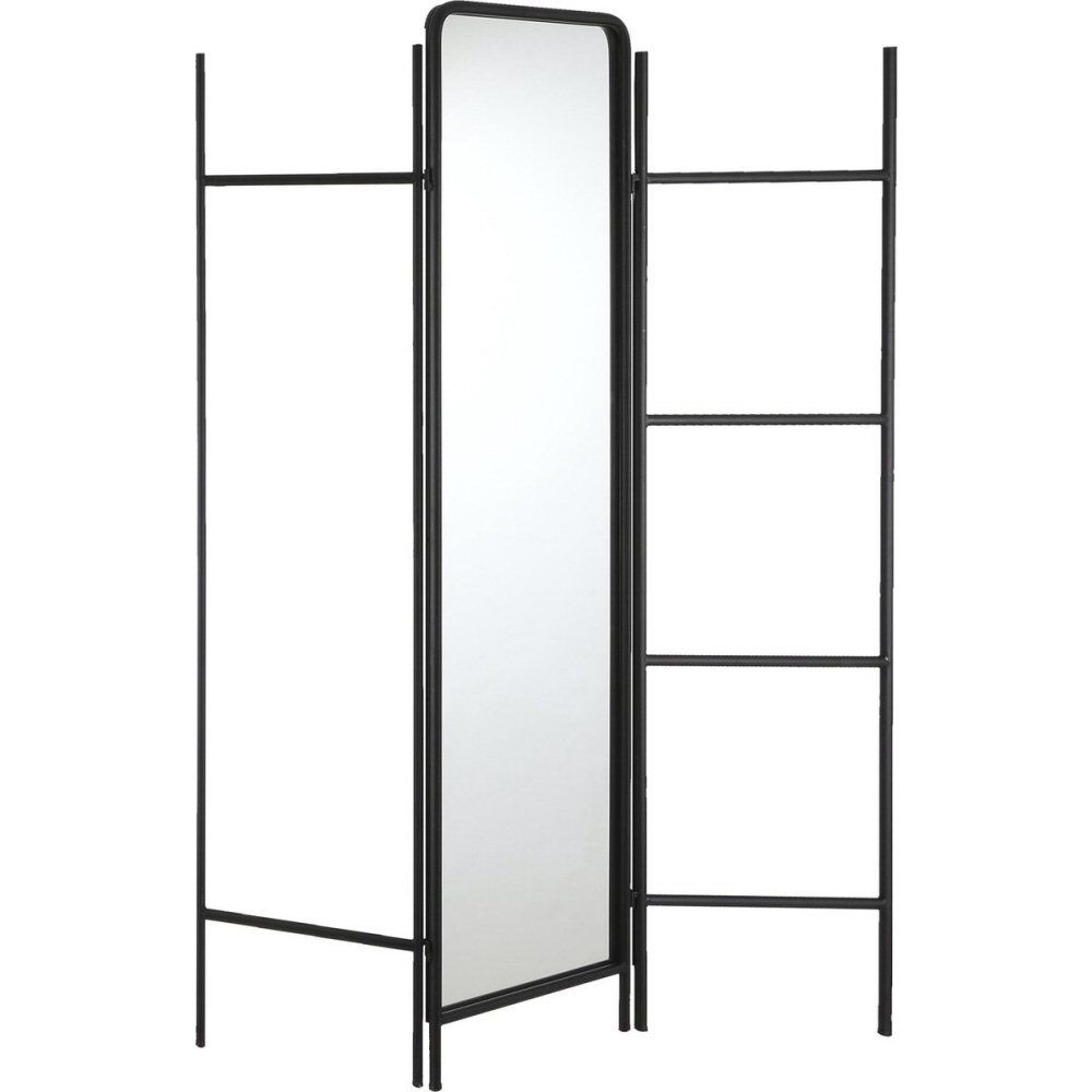 Mica Decorations 171cm Black Room Divder with Mirror - Old Railway Line Garden Centre