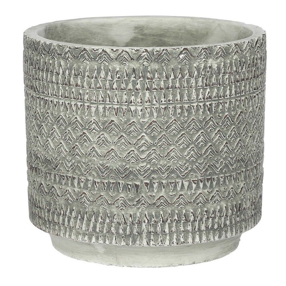 Mica Decorations 17cm Grey Kjeld Cerment Pot - Old Railway Line Garden Centre