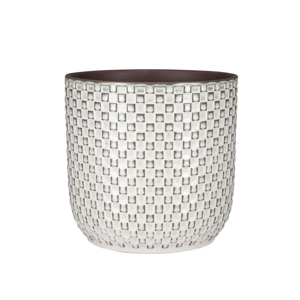 Mica Decorations 21.5cm White Daan Houseplant Pot - Old Railway Line Garden Centre