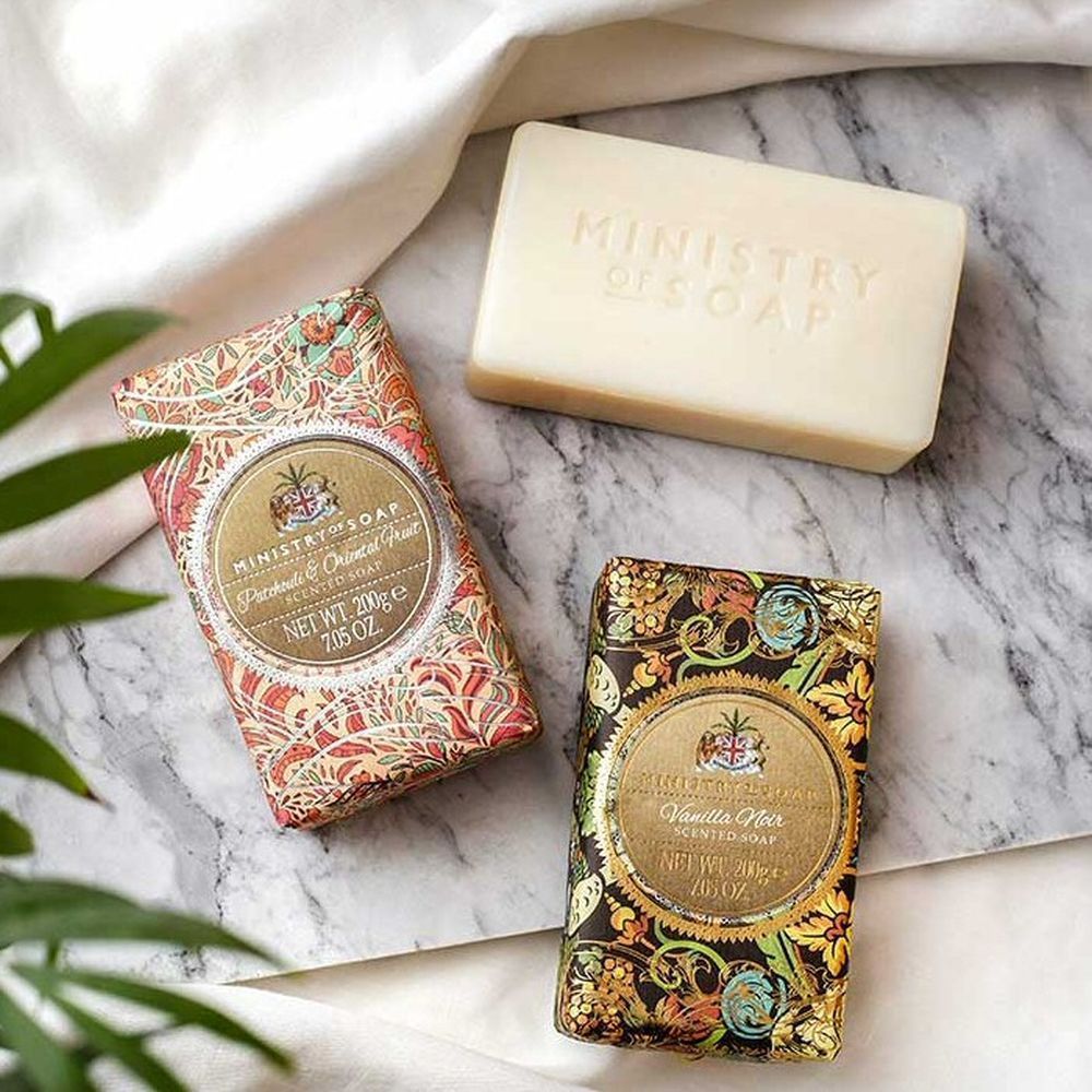 Ministry of Soap 200g Golden Bead Patchouli & Oriental Fruit Soap - Old Railway Line Garden Centre