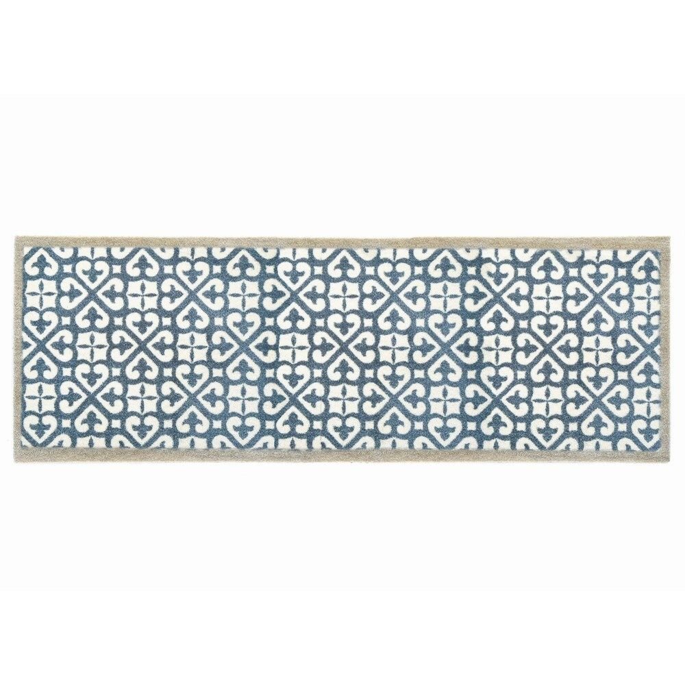 My Mat 150cm Blue Tile Harlequin Door Runner - Old Railway Line Garden Centre