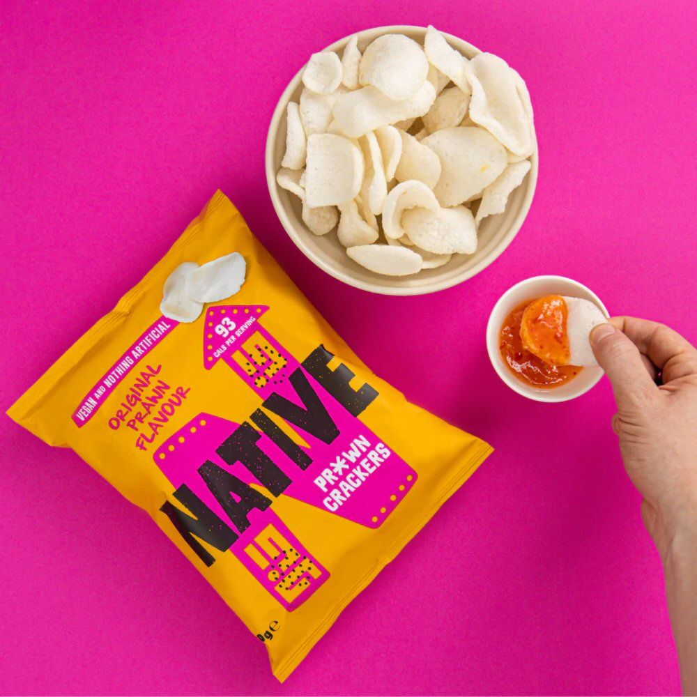 Native Snacks 60g Vegan Prawn Crackers Sharing Bag - Old Railway Line Garden Centre