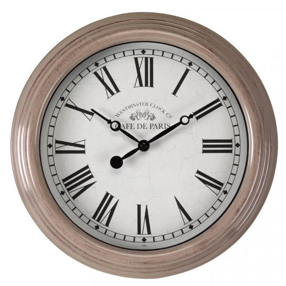 Outside In 12" Grey Biarritz Clock - Old Railway Line Garden Centre