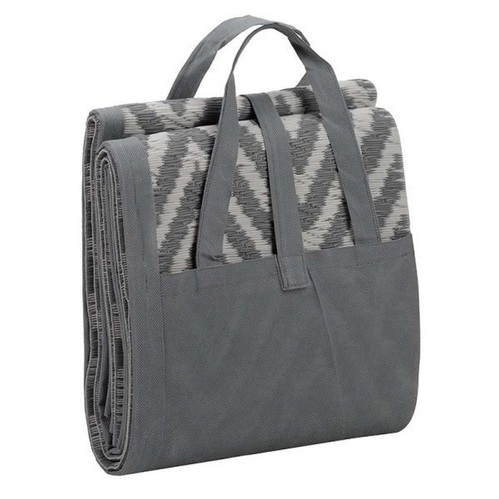 Outside In 210cm Adana Alfresco Picnic Rug - Grey - Old Railway Line Garden Centre