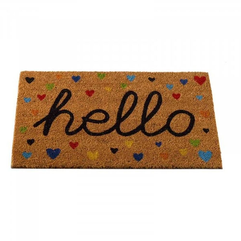 Outside In 75cm Hearty Hello Doormat - Old Railway Line Garden Centre