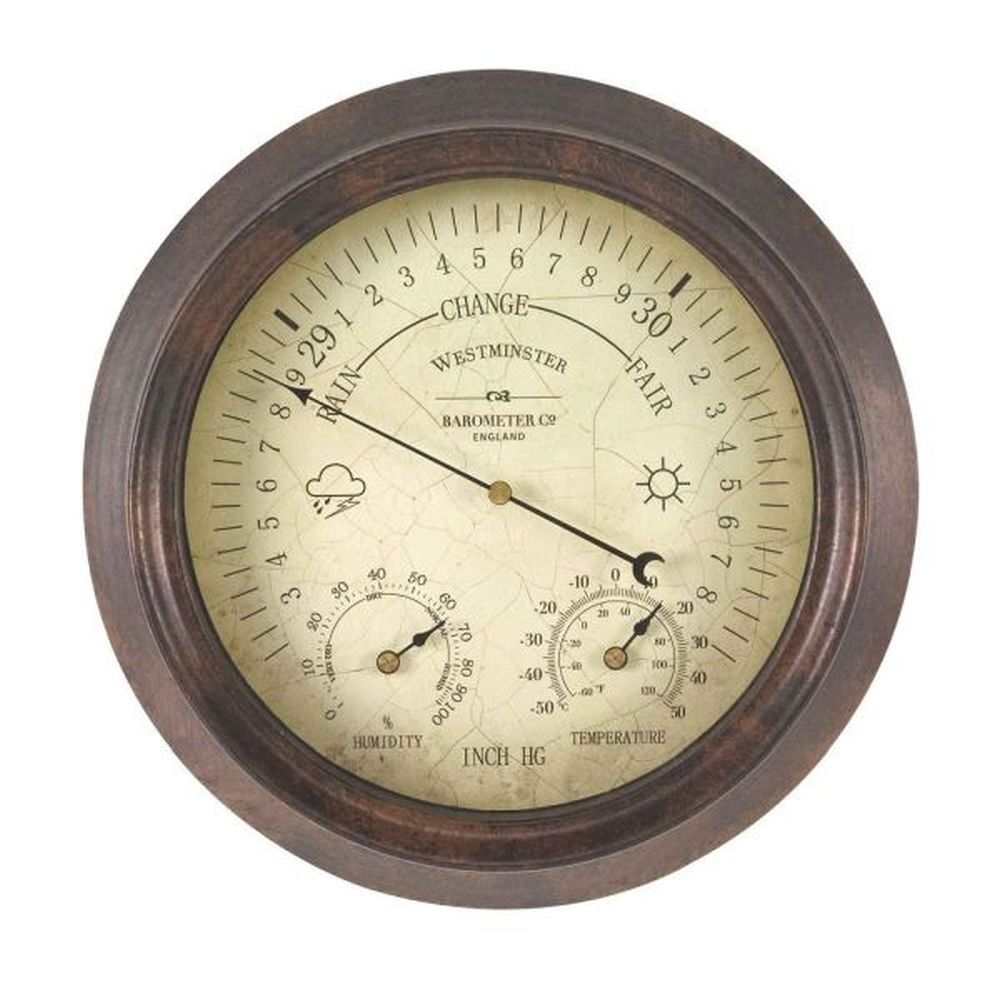 Outside In 8" Westminster Barometer & Thermometer - Old Railway Line Garden Centre
