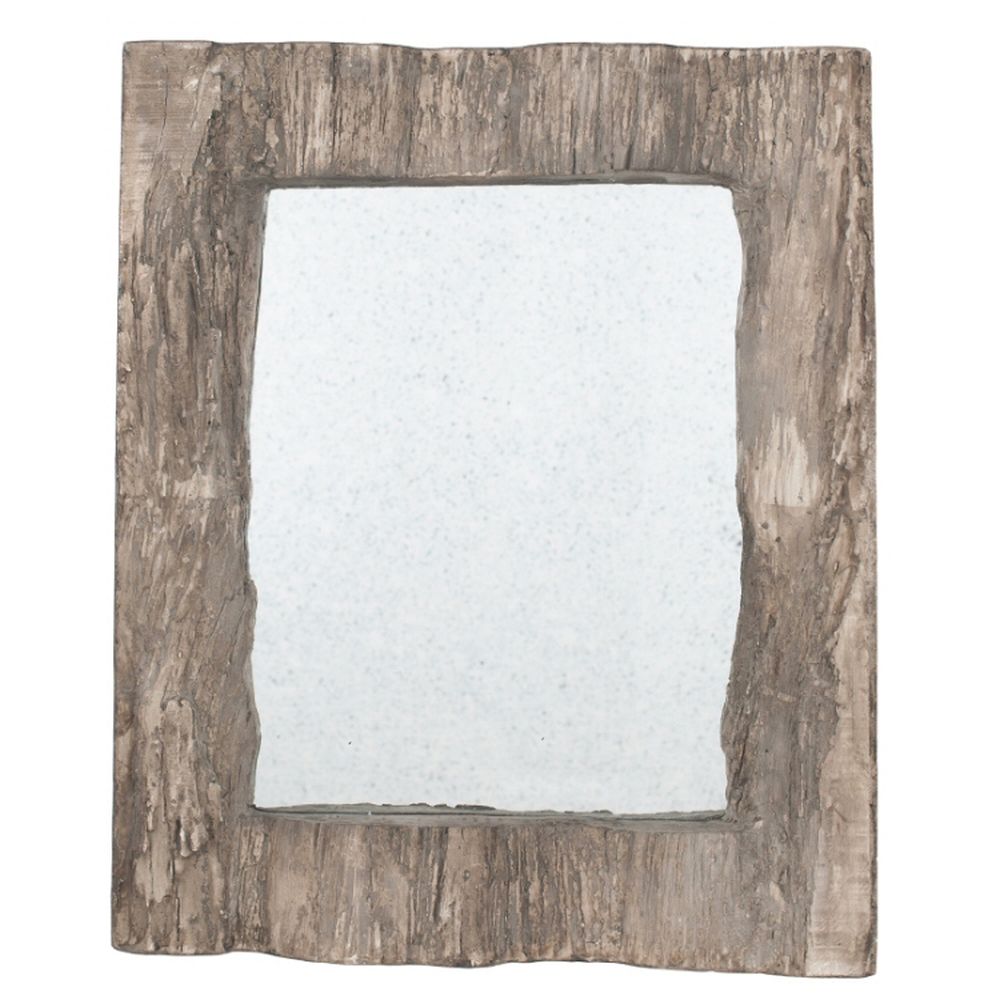 Pacific Lifestyle Aged Wood Effect Polyresin Oblong Wall Mirror - Old Railway Line Garden Centre