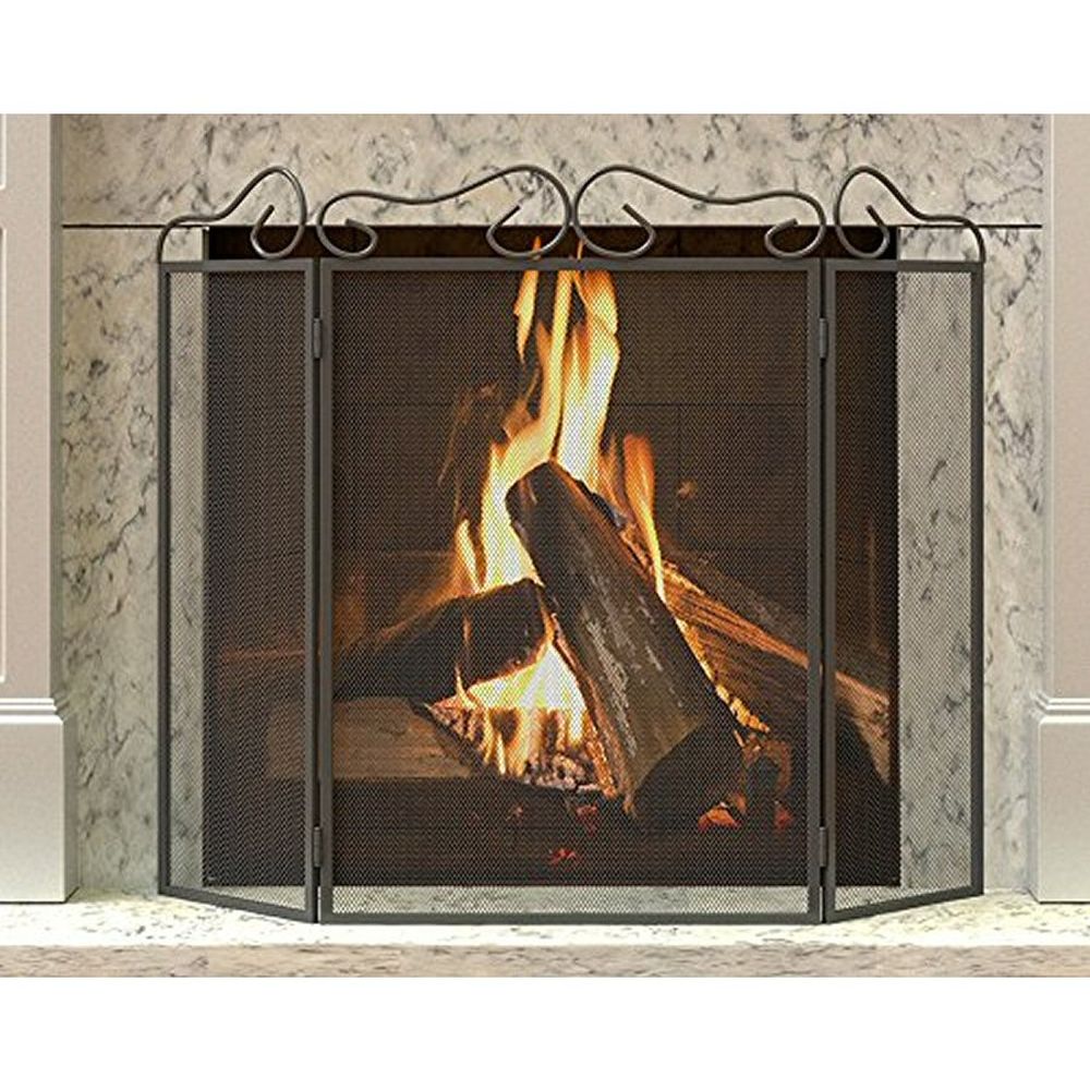Panacea 3 Panel Folding Scroll Fire Screen - Old Railway Line Garden Centre