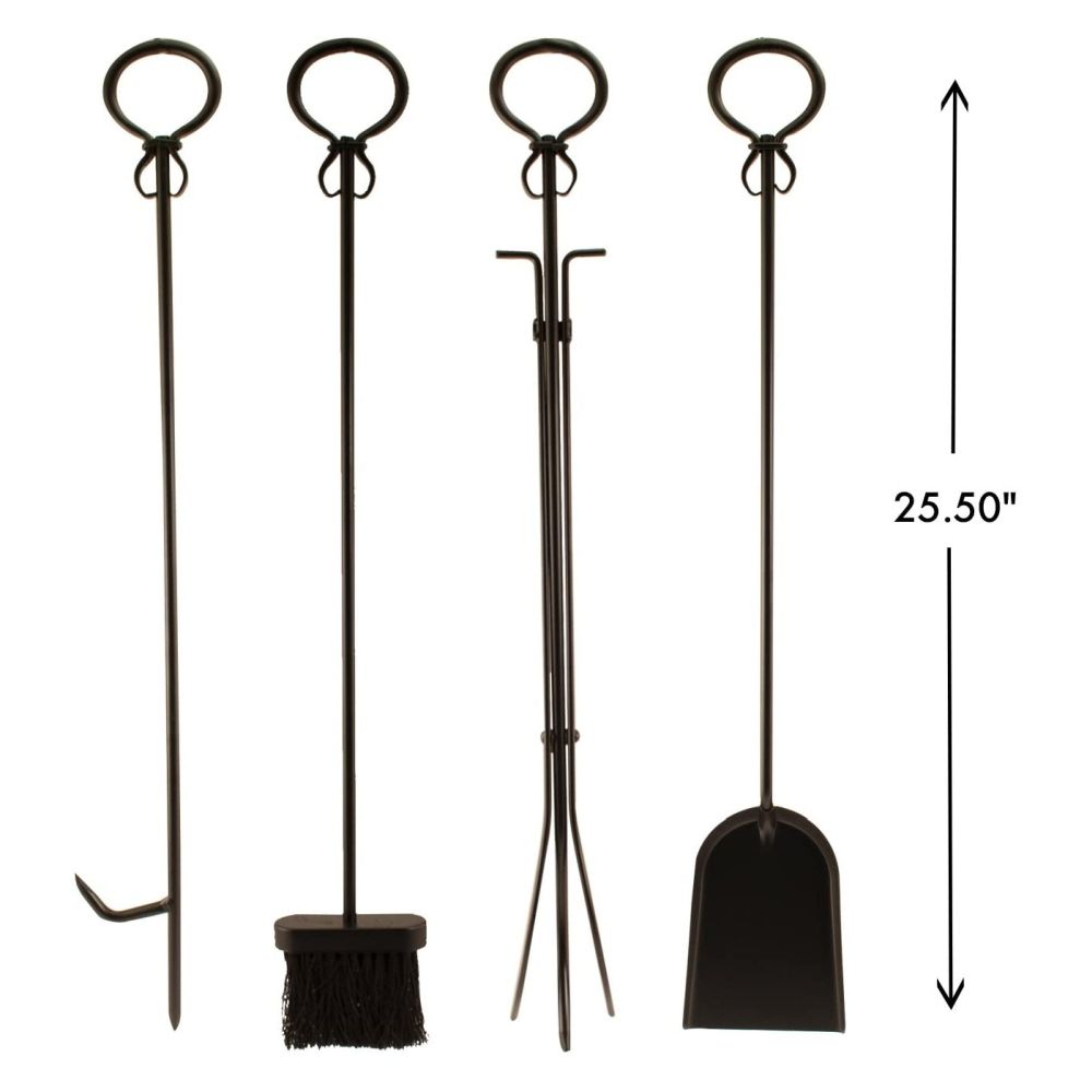 Panacea 81cm Black Log Bin and Fireplace Tool Set - Old Railway Line Garden Centre