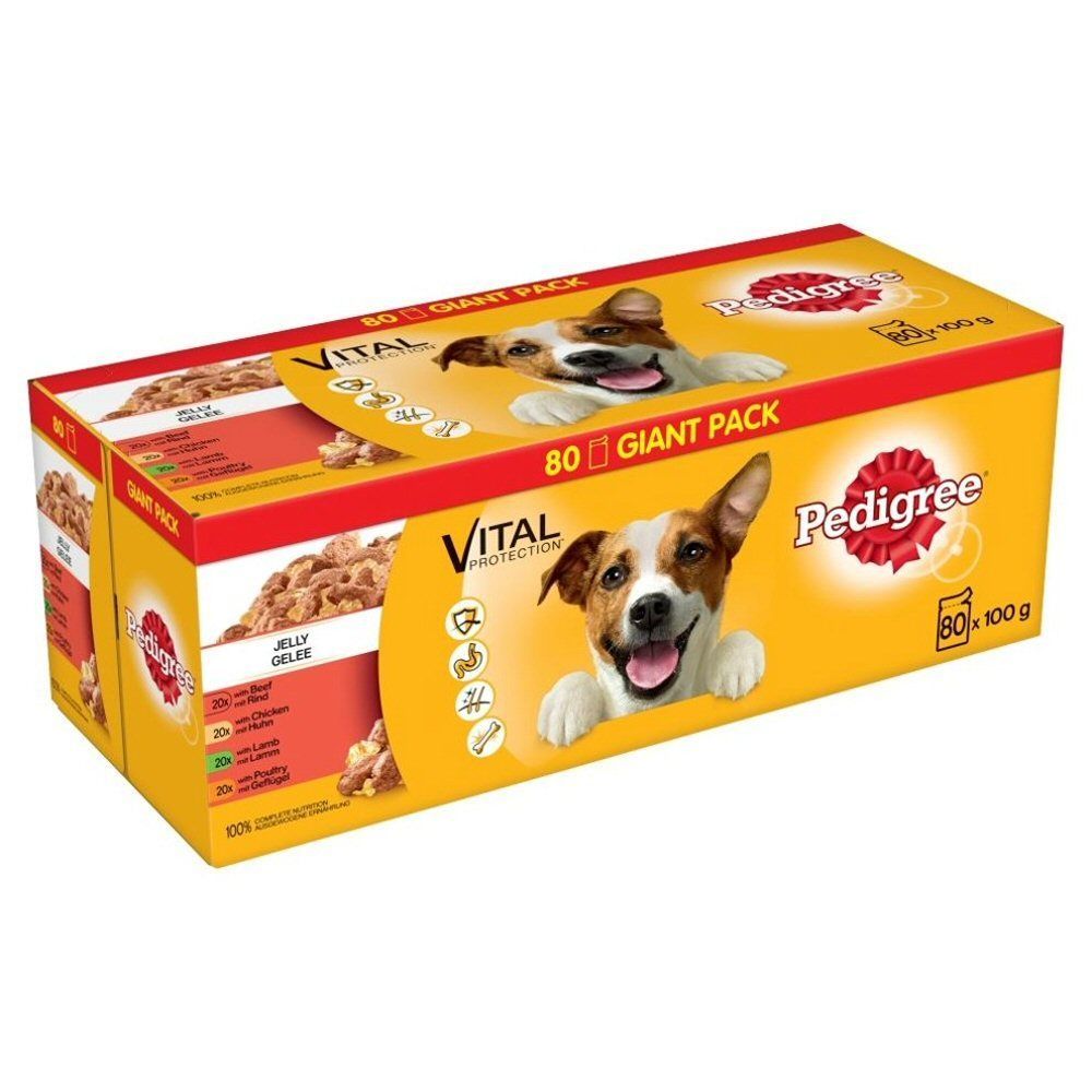 Pedigree 80 x 100g Mixed Selection Adult Dog Food in Jelly