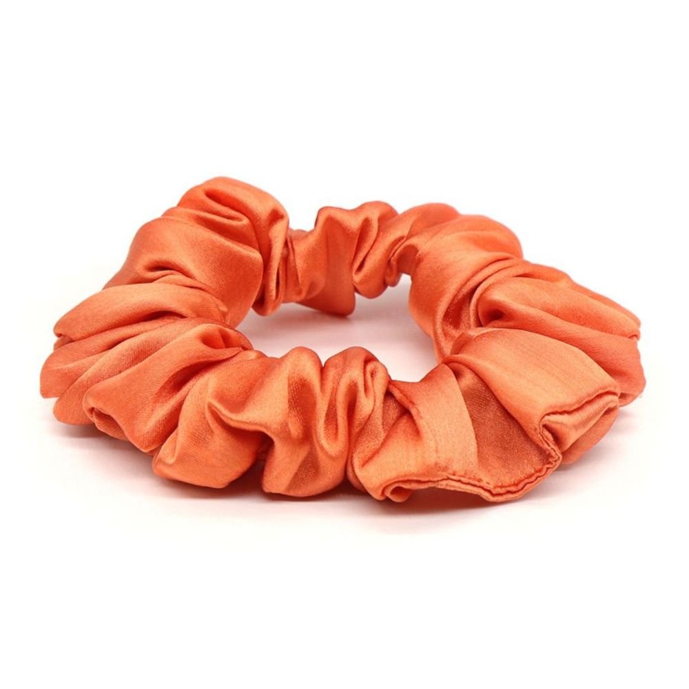 POM Orange and Grey Botanical and Plain Mix Scrunchie Duo - Old Railway Line Garden Centre