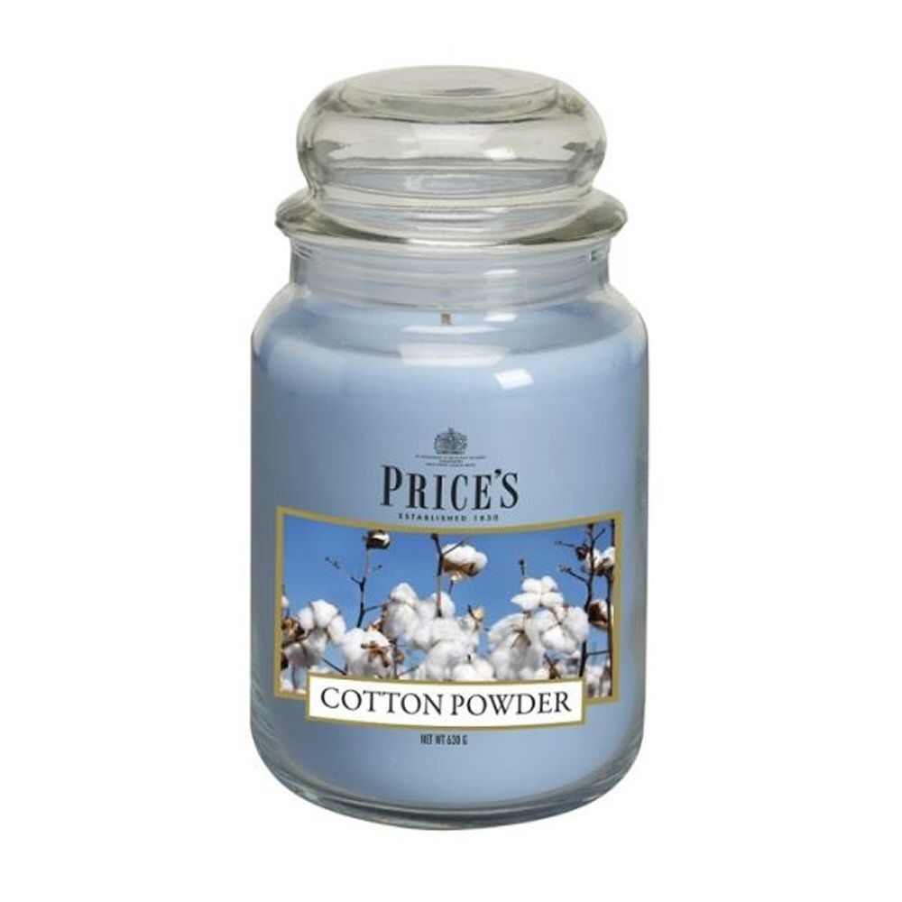 Price's Cotton Powder Large Jar Candle - Old Railway Line Garden Centre