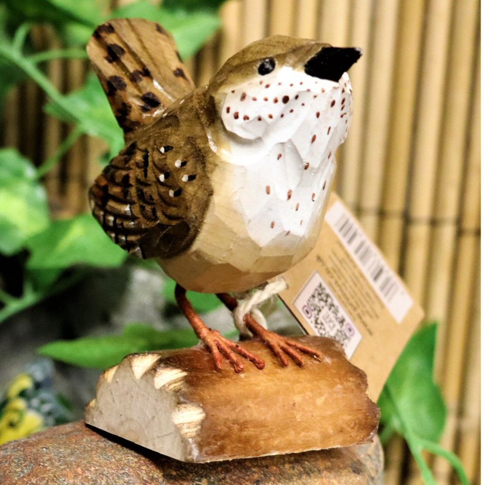 Primus 12cm RSPB Hand Crafted Wooden Wren - Old Railway Line Garden Centre