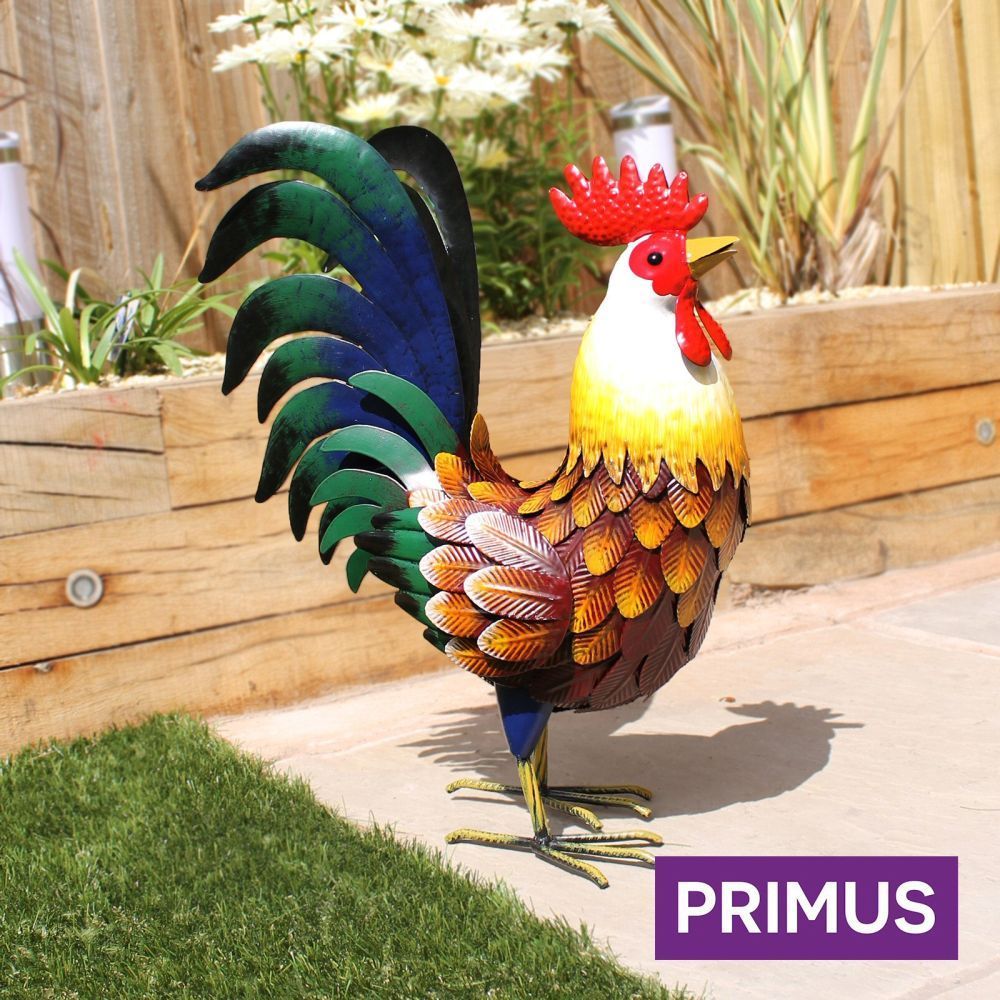Primus 44cm Metal Farmyard Rooster - Old Railway Line Garden Centre