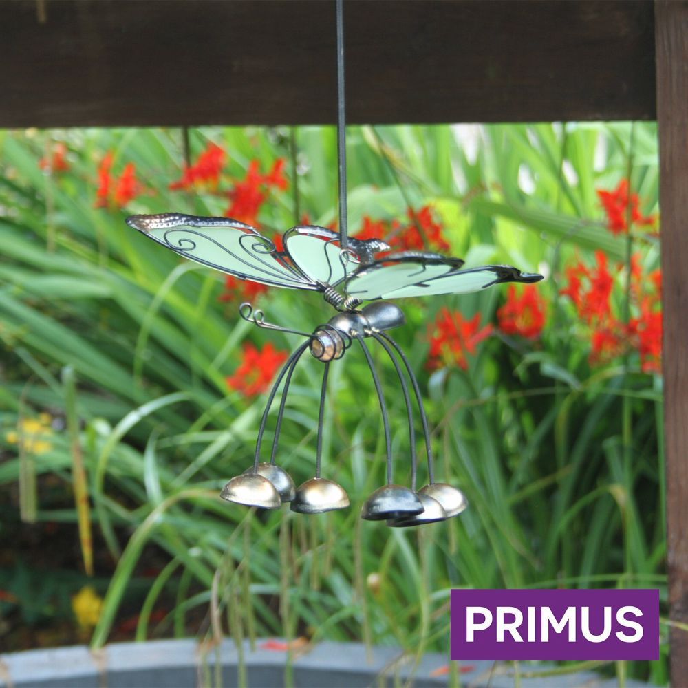 Primus Glass Wing Glow in the Dark Butterfly Bobbin' Bells (Assorted Colours) - Old Railway Line Garden Centre