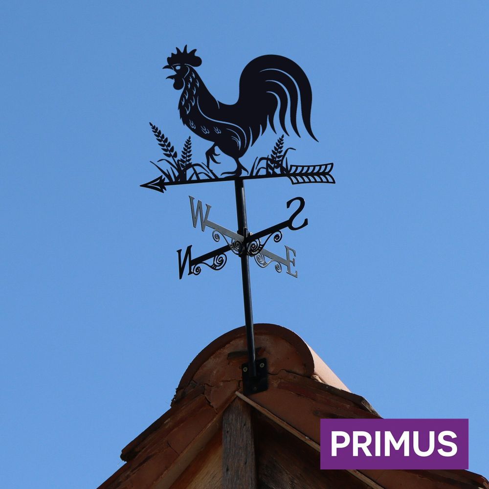 Primus Metal Cockerel Silhouette Weathervane - Old Railway Line Garden Centre
