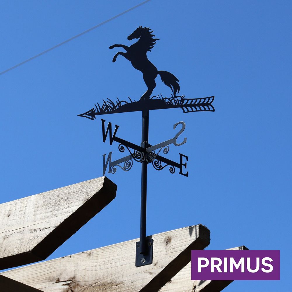 Primus Metal Rearing Horse Silhouette Weathervane - Old Railway Line Garden Centre