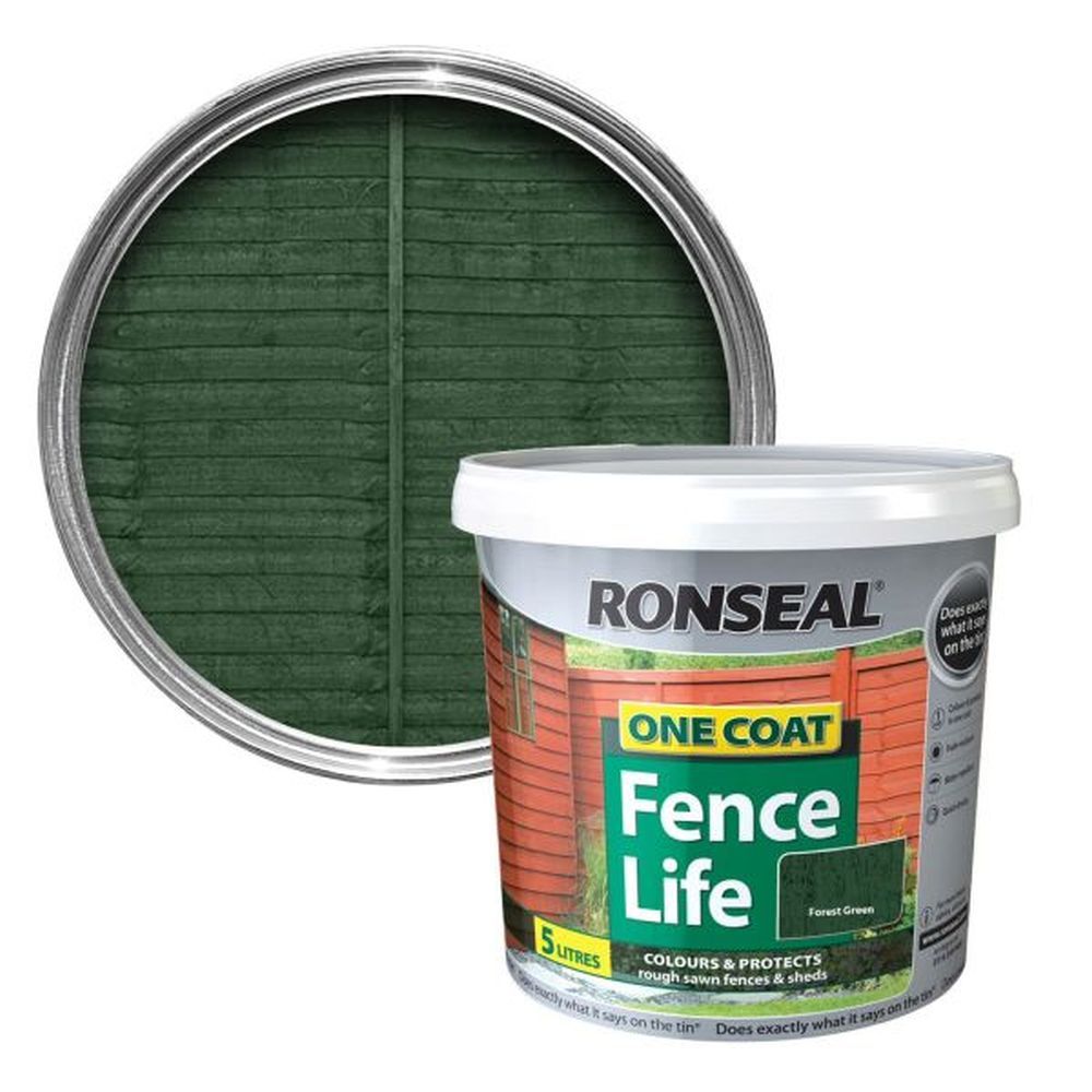 Ronseal 5 Litre Forest Green Fence Life Paint - Old Railway Line Garden Centre