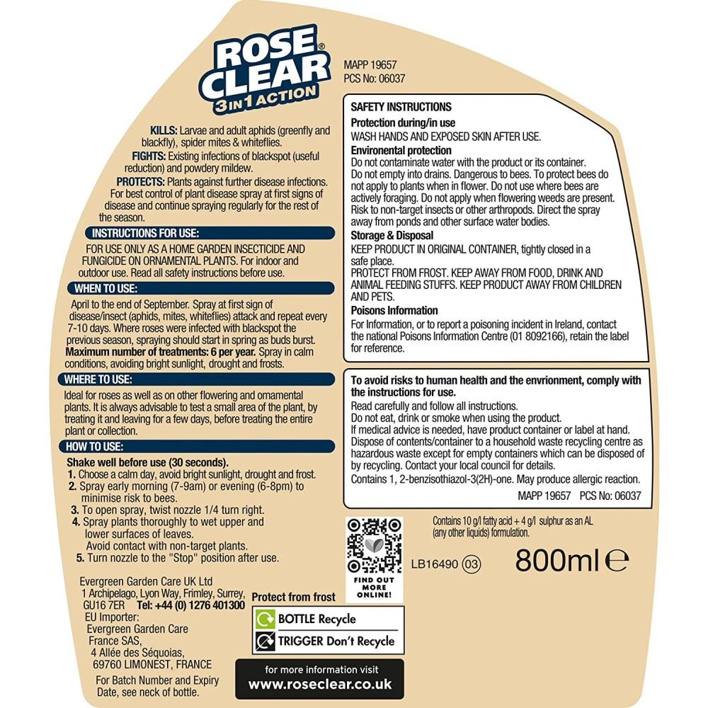 RoseClear 800ml 3in1 Ready to Use Ultra Spray Gun - Old Railway Line Garden Centre