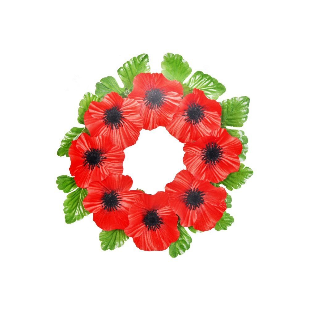 Sincere Floral 25cm Red Artificial Poppy Wreath - Old Railway Line Garden Centre