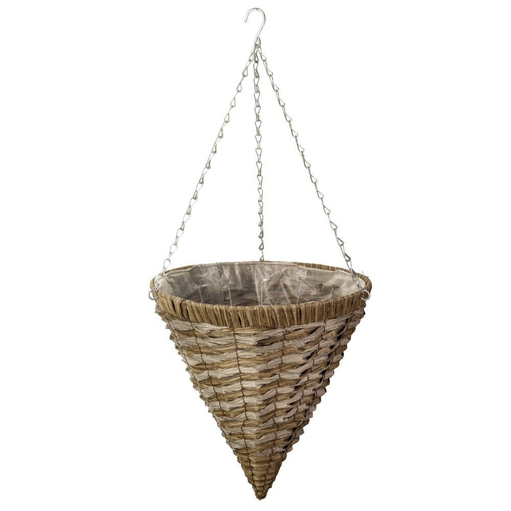 Smart Garden 14" (35cm) Raffina Faux Rattan Hanging Cone - Old Railway Line Garden Centre
