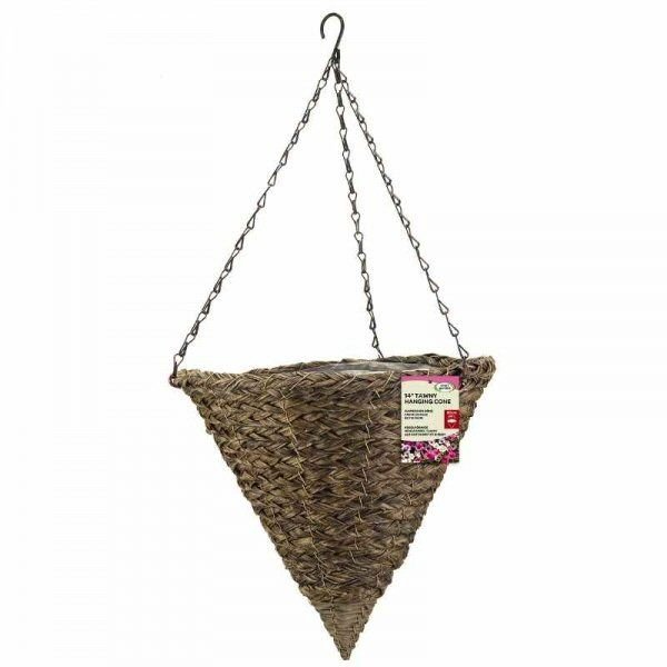 Smart Garden 14" Faux Rattan Hanging Cone - Old Railway Line Garden Centre