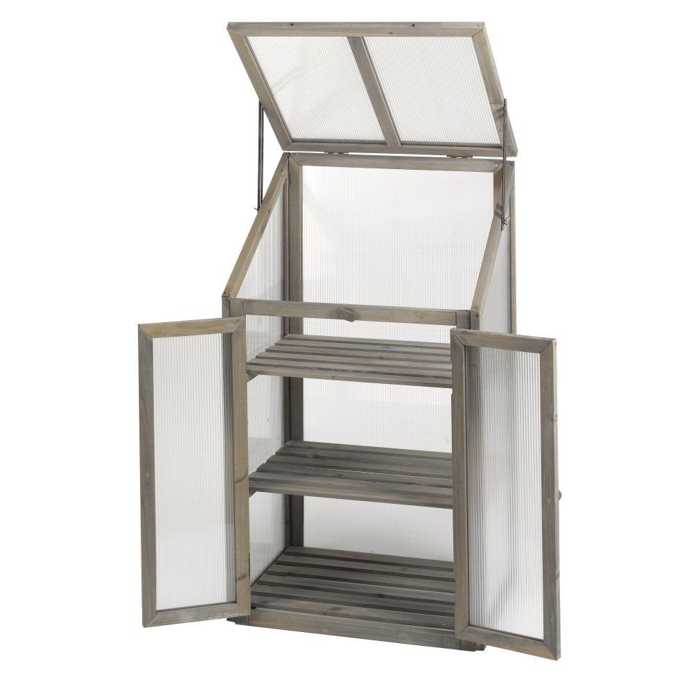 Smart Garden 1m Grey Timber GroZone Mini Greenhouse - Old Railway Line Garden Centre