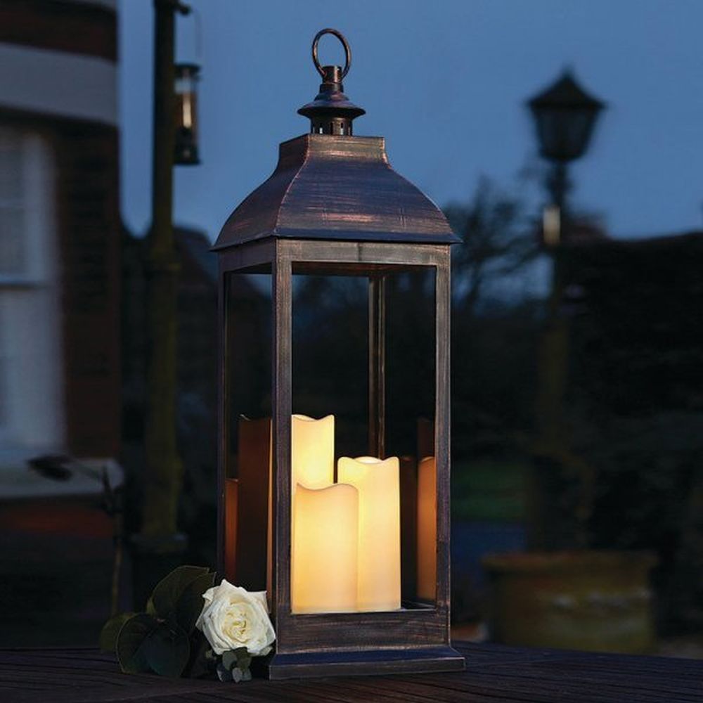 Smart Garden Giant Copper Battery Lantern - Old Railway Line Garden Centre