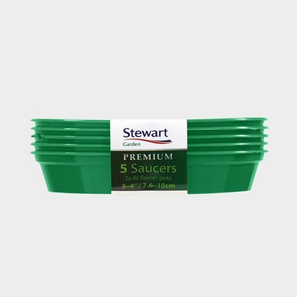 Stewarts 7.6 - 10.2cm Green Flower Pot Saucer (Pack of 5) - Old Railway Line Garden Centre