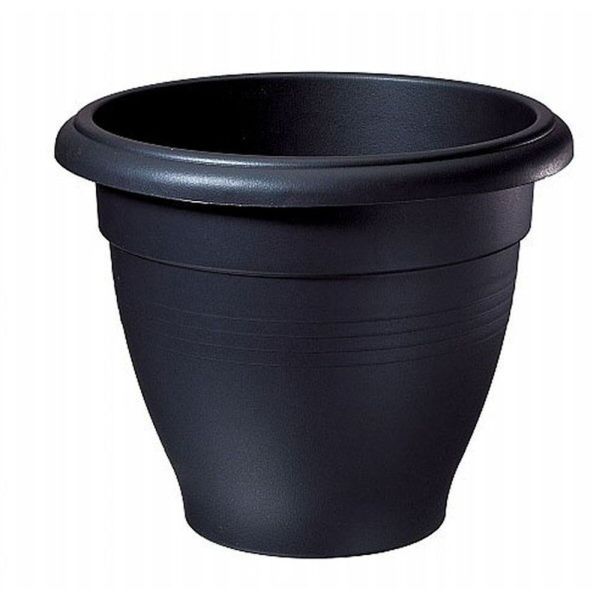Stewarts Black Palladian Plastic Planter - Old Railway Line Garden Centre