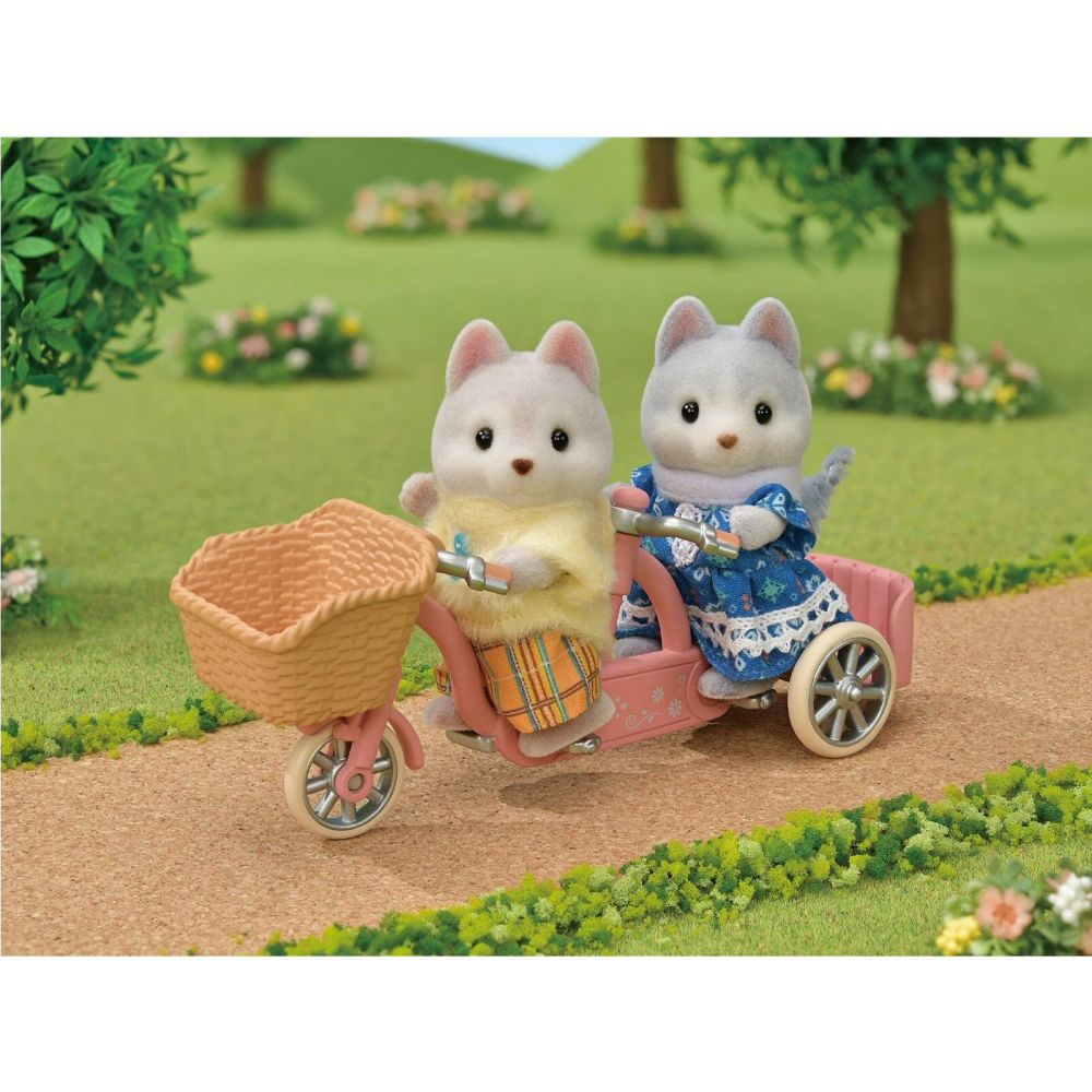 Sylvanian Families Tandem Cycling Set - Husky Brother & Sister - 5637 - Old Railway Line Garden Centre