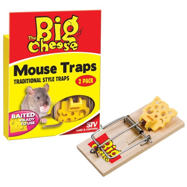 The Big Cheese Baited RTU Mouse Traps (Pack of 2) - Old Railway Line Garden Centre