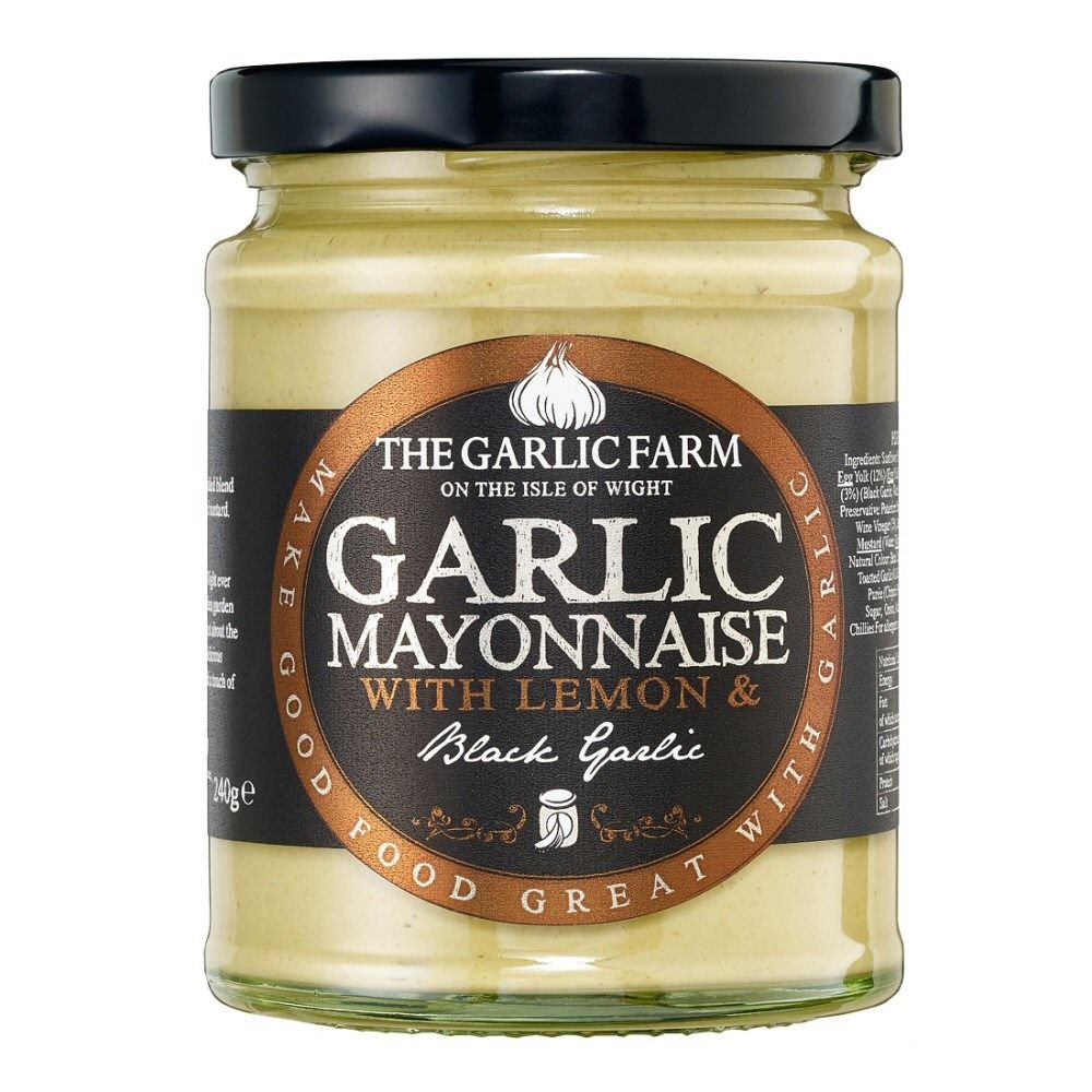 The Garlic Farm 240g Black Garlic Mayonnaise with Lemon - Old Railway Line Garden Centre