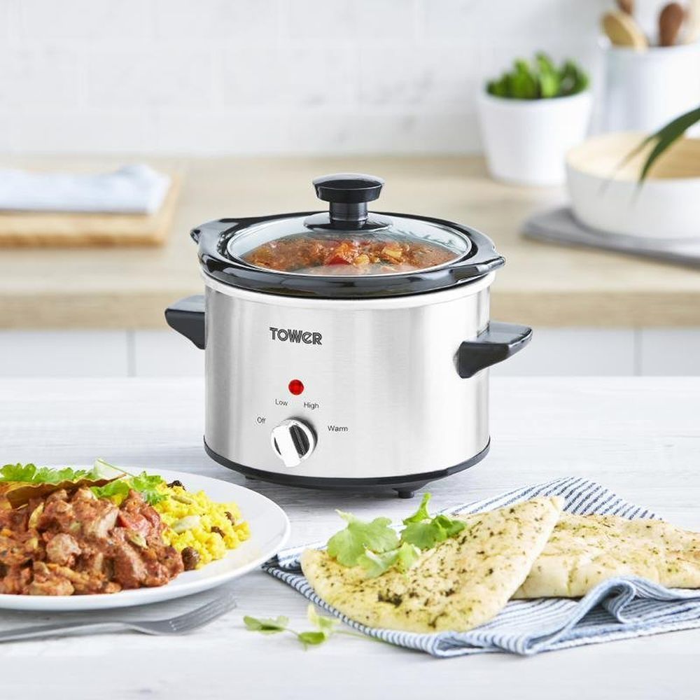 Tower 1.5L Stainless Steel Slow Cooker - Old Railway Line Garden Centre