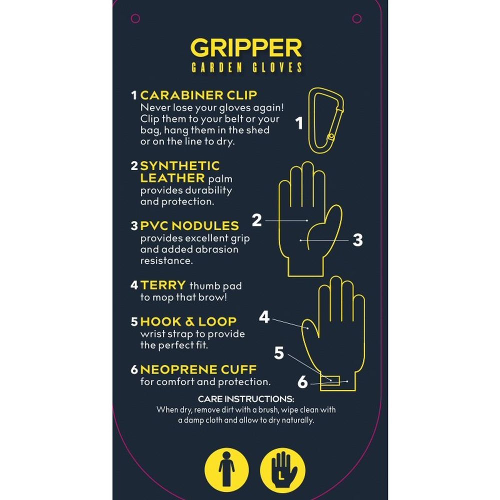 Treadstone ClipGlove Cream Gripper Gloves - Medium - Old Railway Line Garden Centre