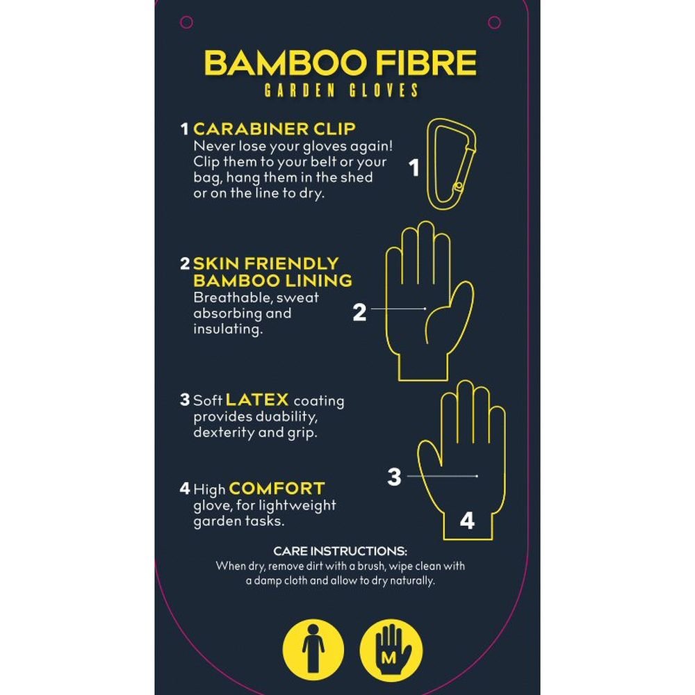 Treadstone ClipGlove Dark Blue Bamboo Fibre Gloves - Medium - Old Railway Line Garden Centre